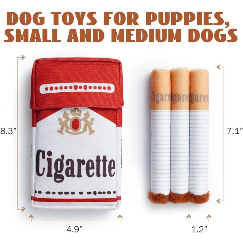 Giggling Plush Cigarette Dog Toy
